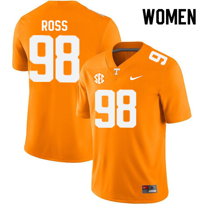 Women #98 Jackson Ross Tennessee Volunteers College Football Jerseys Stitched Sale-Orange